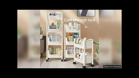 Portable Trolley Bookshelf Creative Kitchen Storage Rack Living Room Mobile Display Cabinet Review