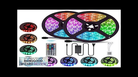 2PCS 5M 5050 LED Strip Light RGB Waterproof Decorative Lamp + Power Review