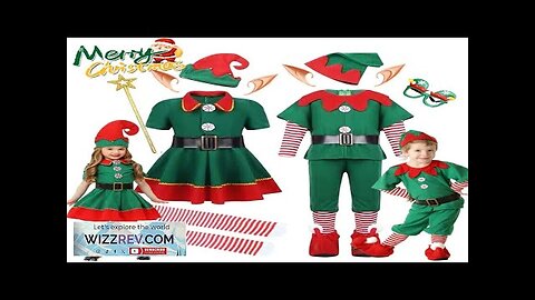 Christmas Santa Claus Costume for Girls Boys Cosplay Green Elf Carnival Party Review