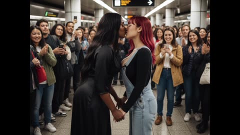 Fooling around with, ai lesbians, kissing, pictures, soft porn, Yuri, wlw, not a video