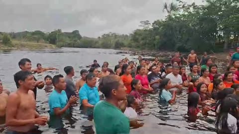 Mass baptism in Guyana. Pastor Marcos Ingarico report from February 27, 2025