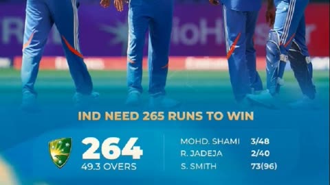 India need 265 runs to enter the Final of CT-25. Let's Wish Good Luck India to win the Title Trophy