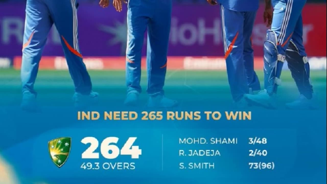 India need 265 runs to enter the Final of CT-25. Let's Wish Good Luck India to win the Title Trophy
