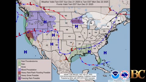 National Weather Forecast (December 22, 2025)