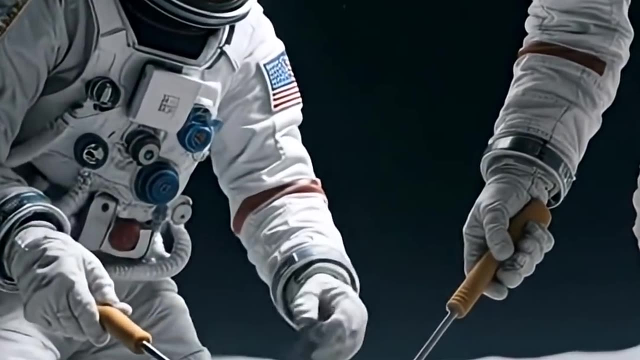 Astronauts working on the space