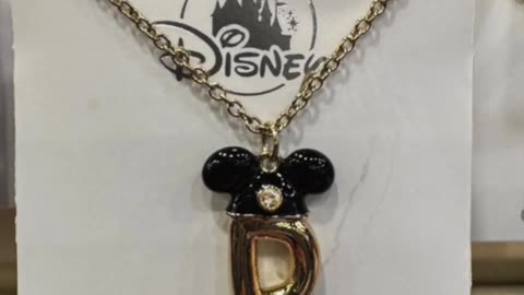 Disney Parks Mickey Mouse Ears Hat Letter D Gold Color Necklace #shorts