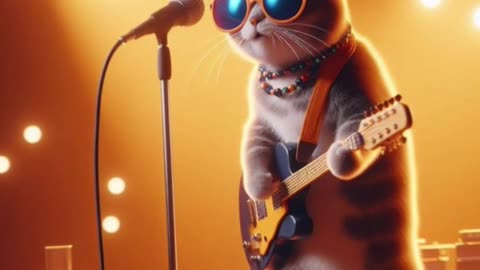 Musical Cat Rocks Out on Guitar! 🎤🐱🎶 #aicat #truestory#poorcat #sadstory#catsong#motivation#catstory