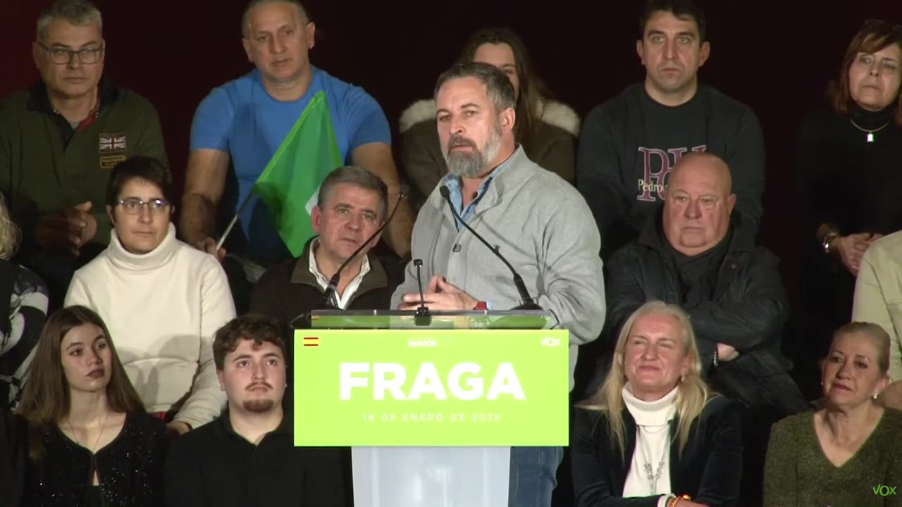 Mitin de precampaña de VOX para el 8F Aragón en Fraga (Huesca) Aragón