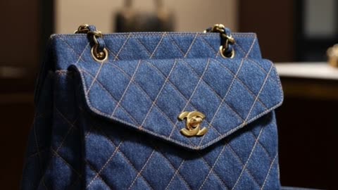 Chanel Matelassé Chain Shoulder Bag Denim Blue