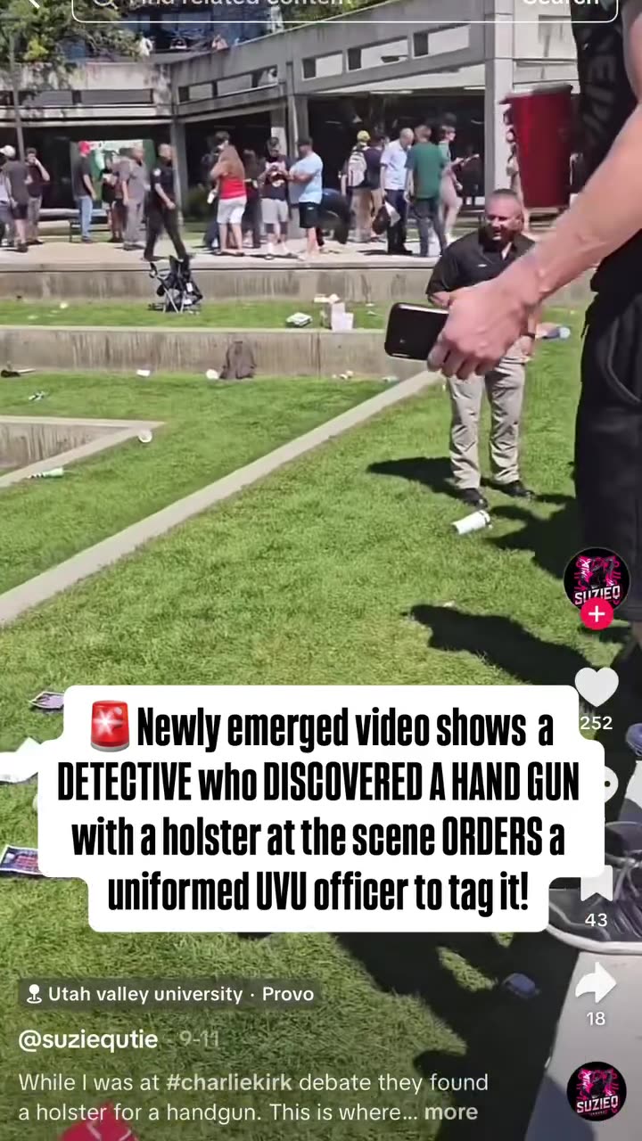 New Video of hand gun found at Charlie Kirk event