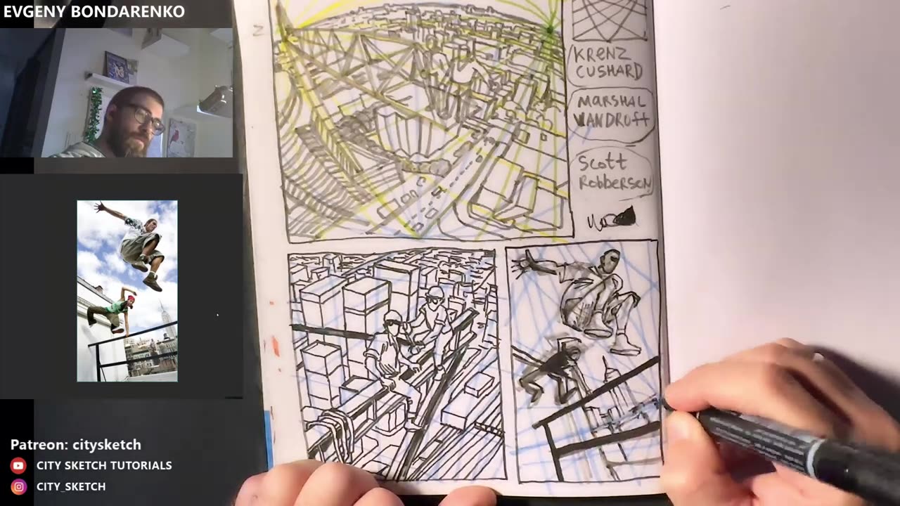 HOW TO DRAW ROOFTOP VIEW