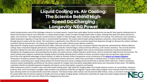Liquid Cooling vs. Air Cooling: The Science Behind High-Speed DC Charging Longevity-NEG Power