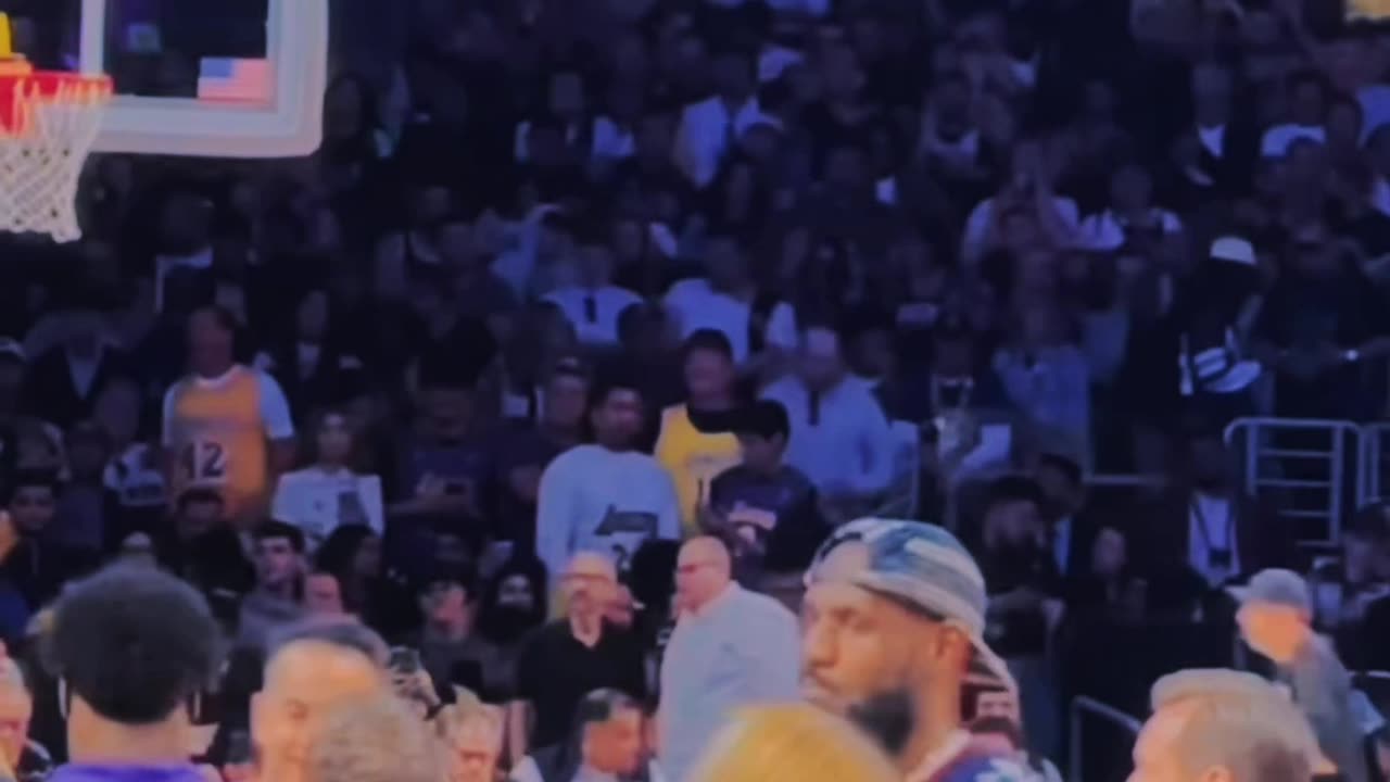 Bronny and LeBron courtside
