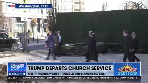 PRESIDENT TRUMP LEAVES CHURCH SERVICE