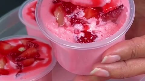 Strawberry dessert in a cup