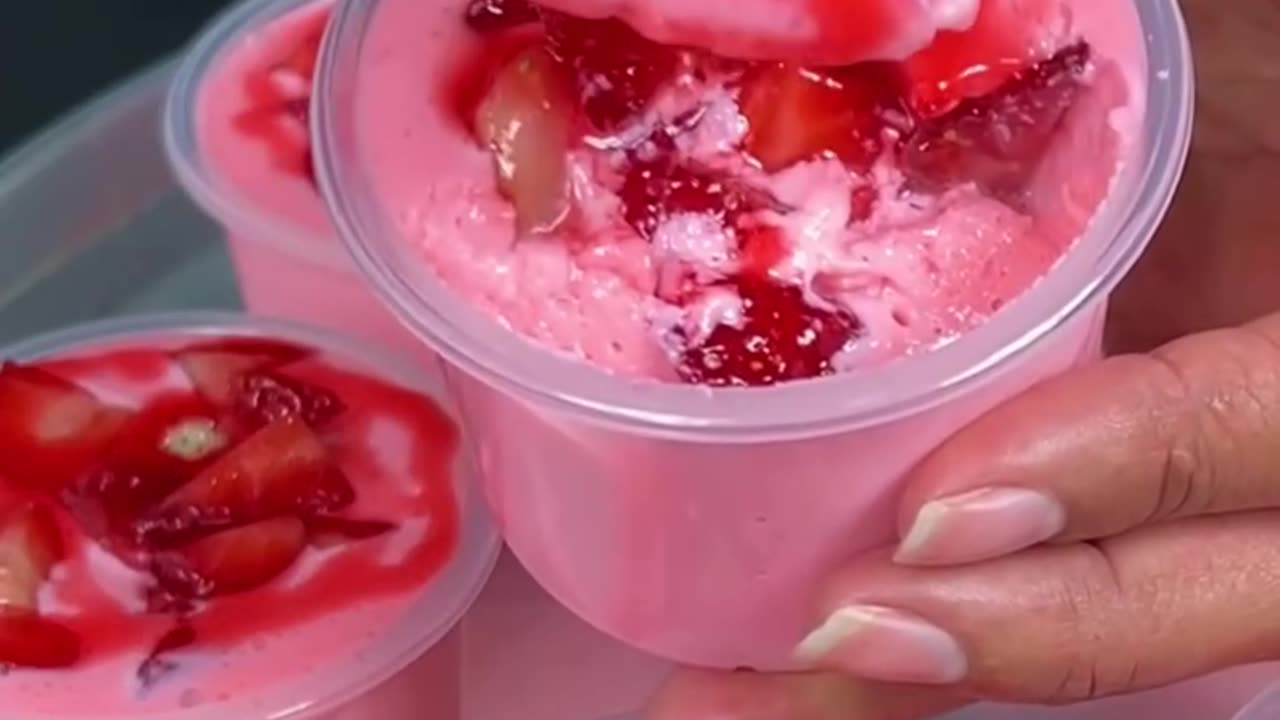 Strawberry dessert in a cup