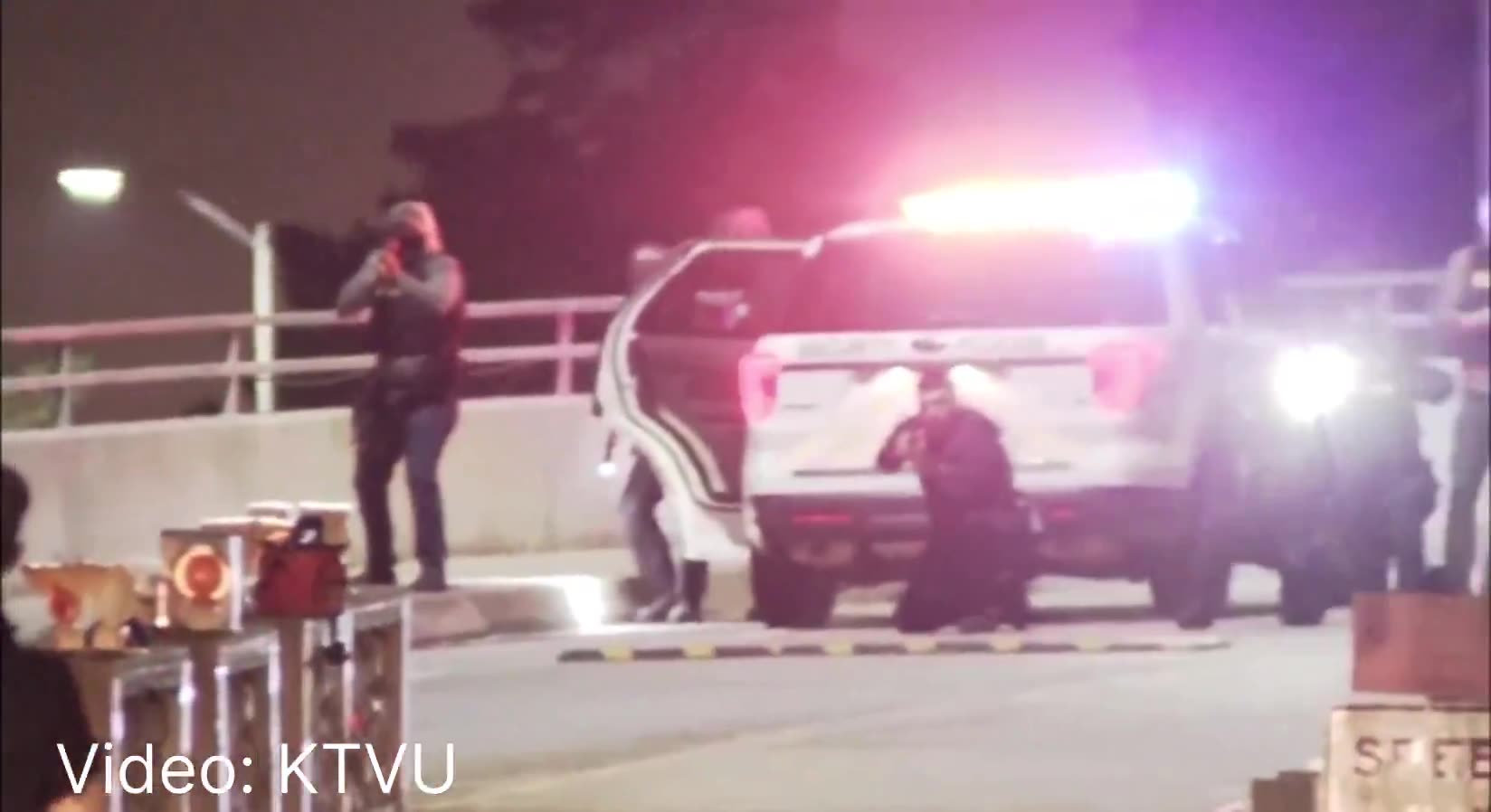 Law enforcement opened fire at driver backing U-Haul truck into line of police