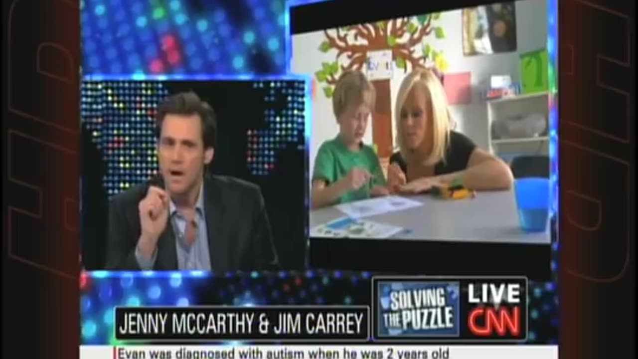 2009 CNN Larry King - Jim Carrey Jenny McCarthy Vaccines Autism