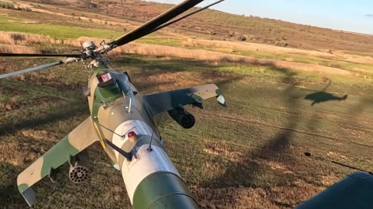 Incredible Footage from Camera Mounted to Ukrainian Attack Helicopter
