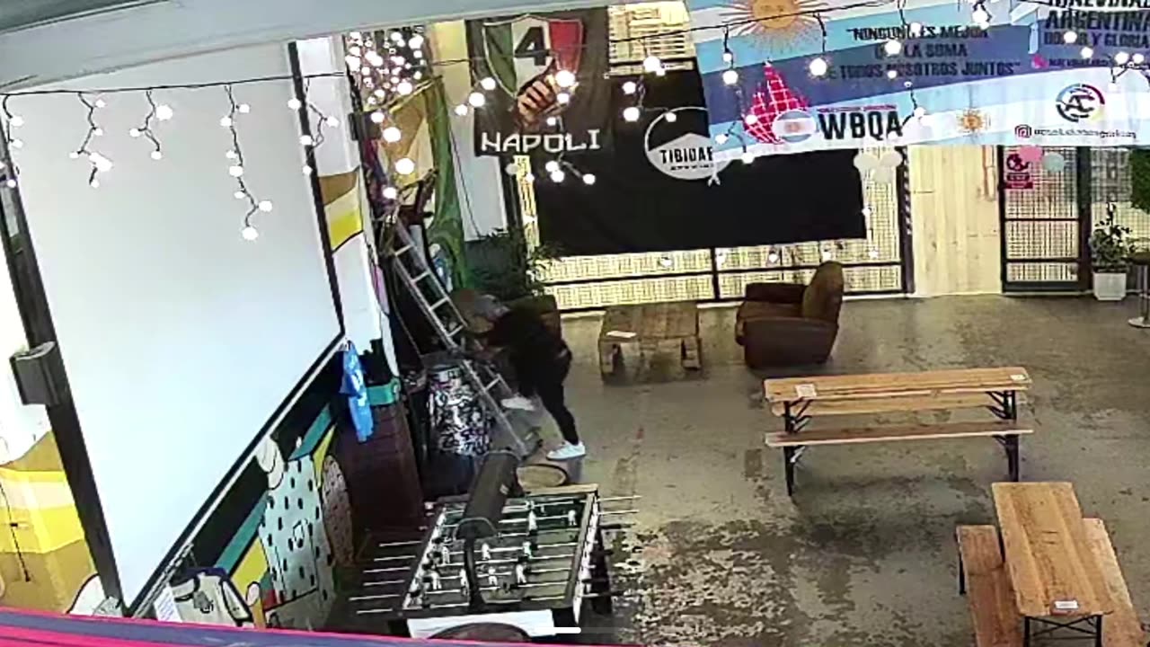 Man Falls Off Ladder Into Barrel