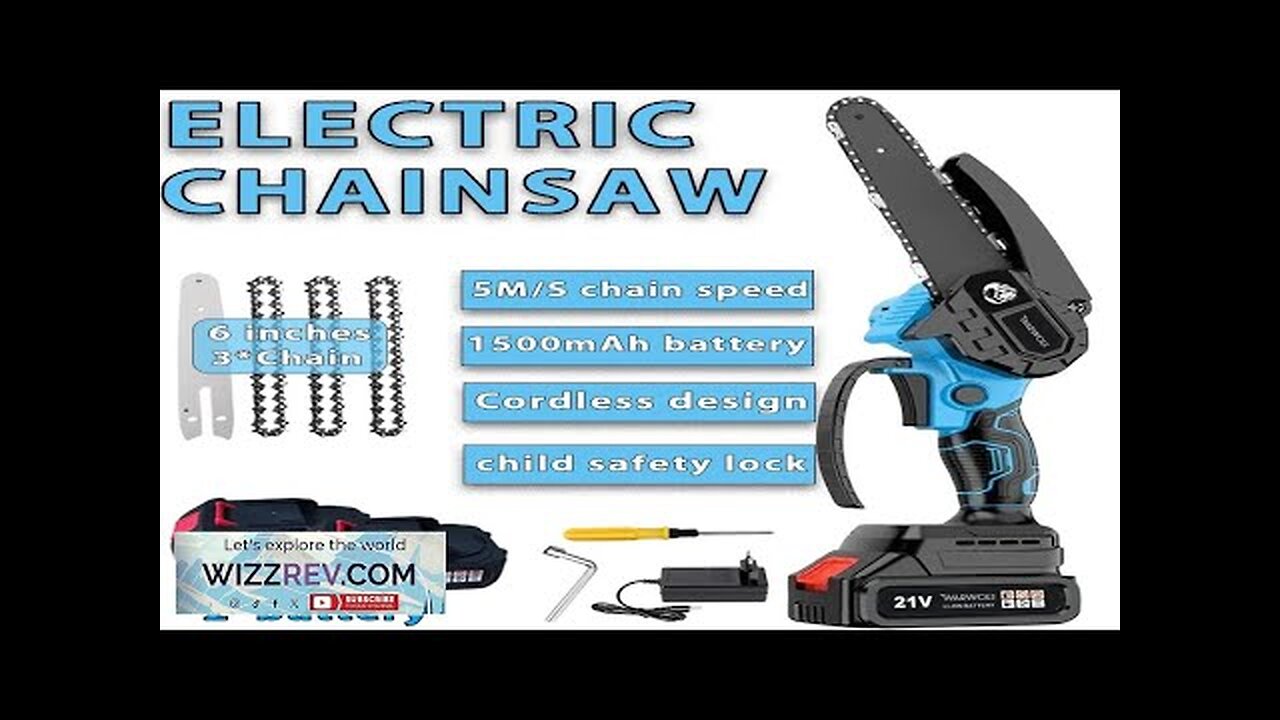 Mini Chainsaw 6-Inch Powerful Cordless Rechargeable Handheld Small ...