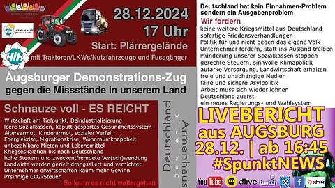 AUGSBURG 2.0 #DEMO #A2812 | 28.12.24 | Start Augsburger #Plärrer mit UMZUG durch Augsburg
