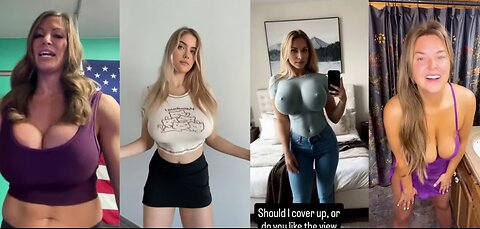 Huge Boobs / No Bra / Hard Nipples 07 - Big bank tiktok challenge ❤️‍ClipchampGirls 2025