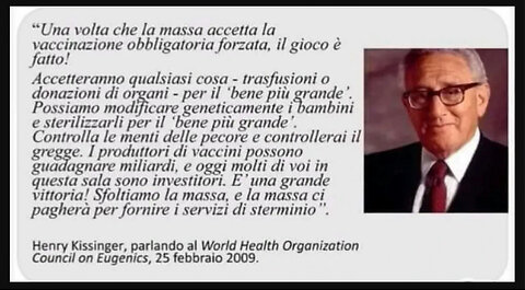 RIDURRE LA POPOLAZIONE MONDIALE:IL "KISSINGER💀REPORT"