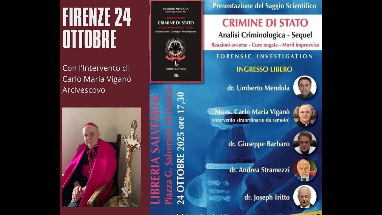 📚 Presentazione del saggio scientifico “Crimine di Stato” Firenze 24.10.25