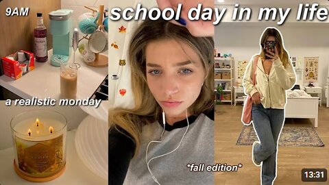 SCHOOL DAY IN MY LIFE (fall edition) | school vlog, studying, fall weather