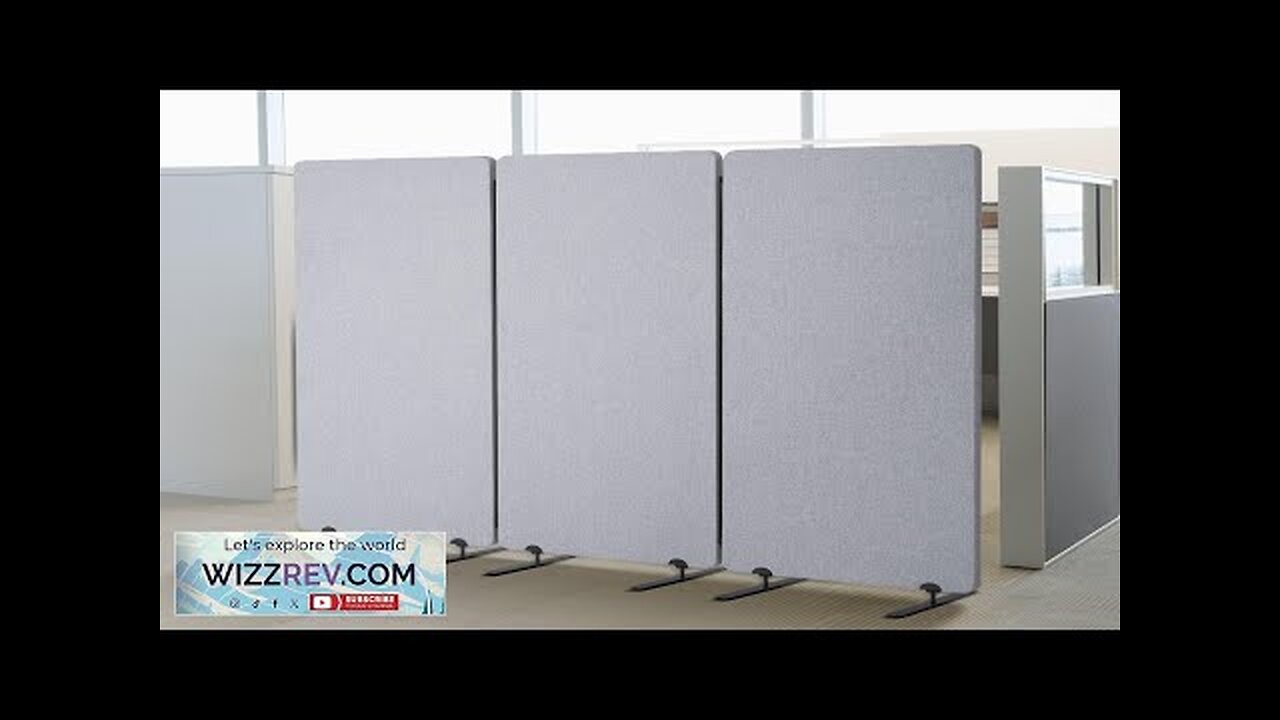 2FT Room Divider 3 Panel PET Polyester Soundproof Privacy Screen Grey Review