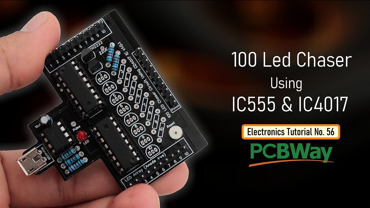 100 LED Chaser Circuit Using IC555 and CD4017