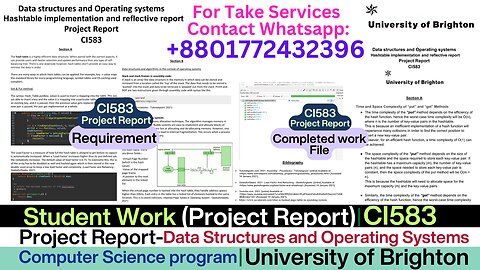 Student Work (Project) CI583 Mastering Data Structures & OS| University of Brighton