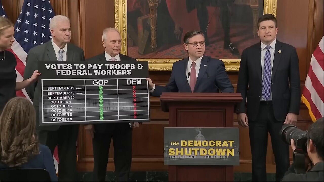 Mike Johnson holds a press conference - October 10, 2025