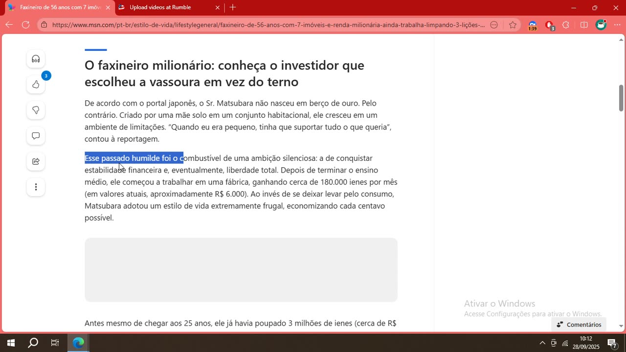 Faxineiro de 56 anos com 7 imóveis e renda milionária ainda trabalha limpando