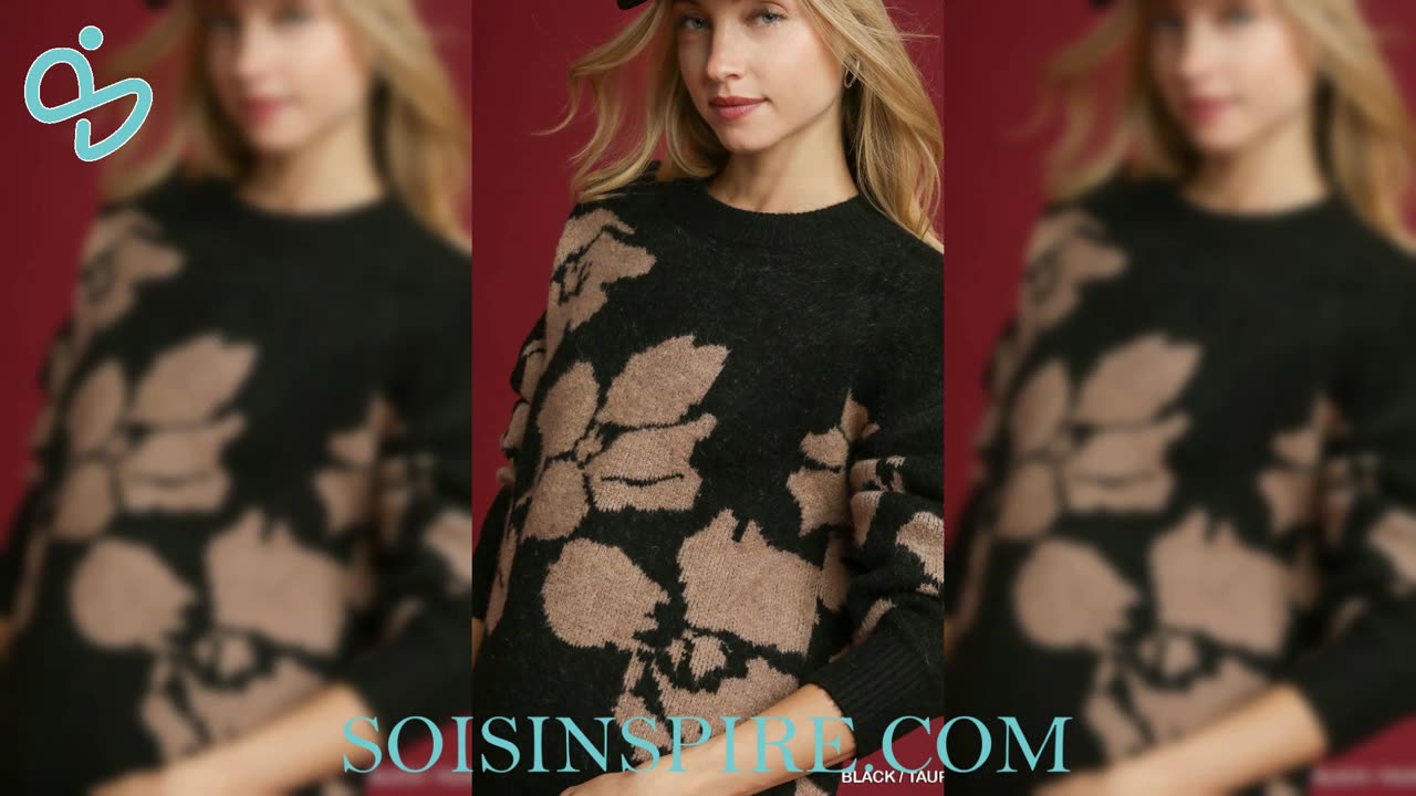 Umgee Floral Long Sleeve Sweater