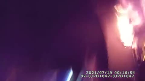 "Jump! I Got You!" - BODYCAM Shows Hero Cop Rescuing Family from Home on Fire