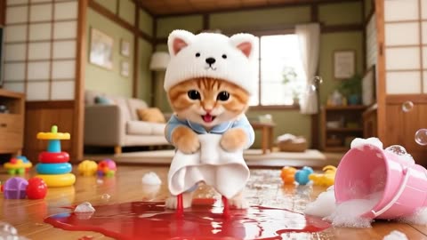 Ginger Kitten Meets a Ghost at Convenience Store 👻, How Mama Cat Solves It 🐾💕 _ Funny Cat Videos