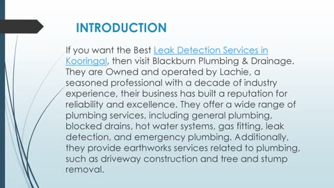 Best Leak Detection Services in Kooringal