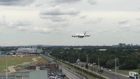 Emirates A380 Landing Into London Heathrow Airport 2016