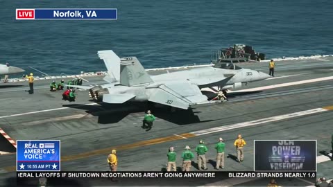 2 Navy Jets preparing and launching from 0 to 150 knots in 3 seconds off the U.S.S. 