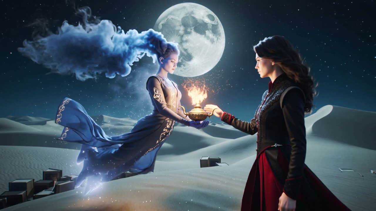 The Djinn Returns the Lamp, AI Video