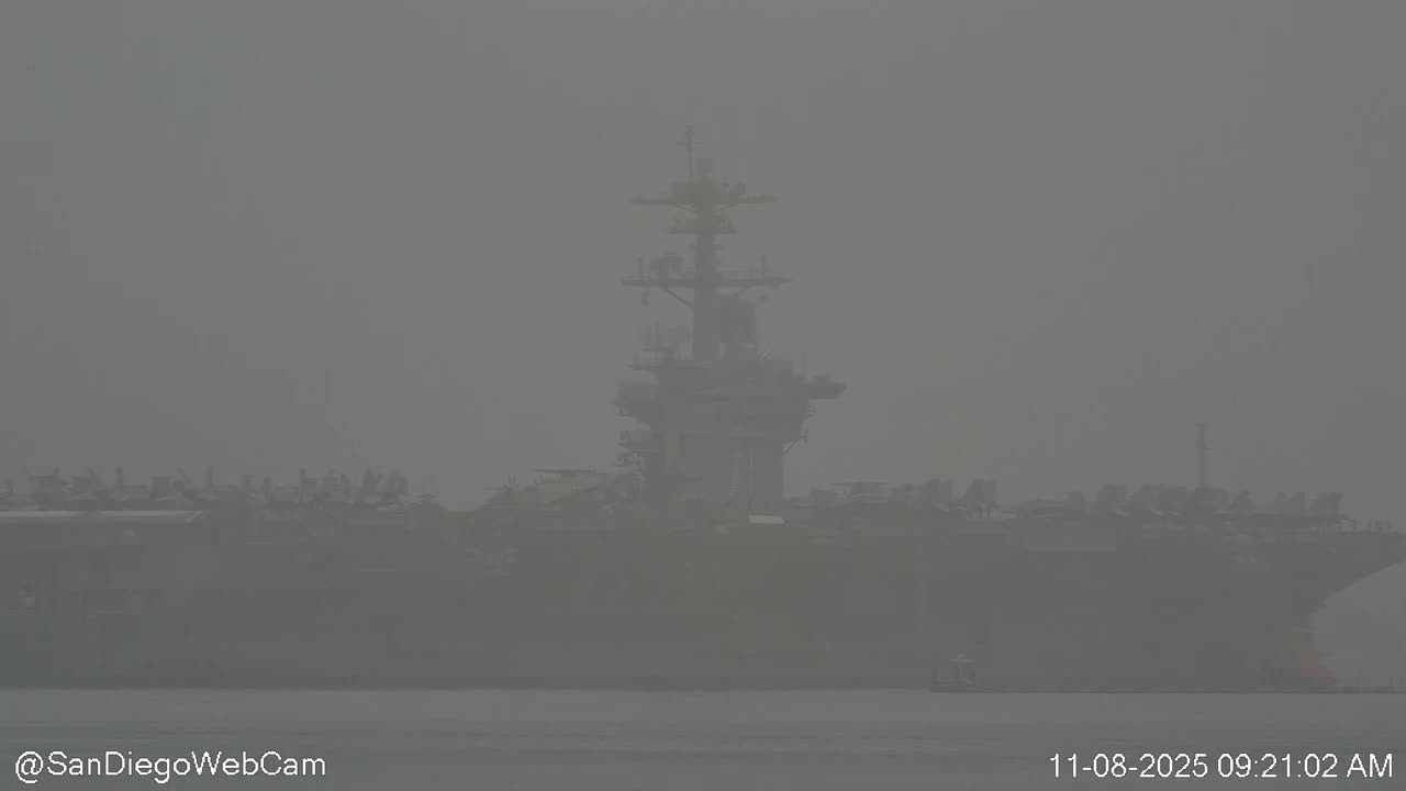USS Roosevelt (CVN-71) Inbound Foggy San Diego w/Full Deck!