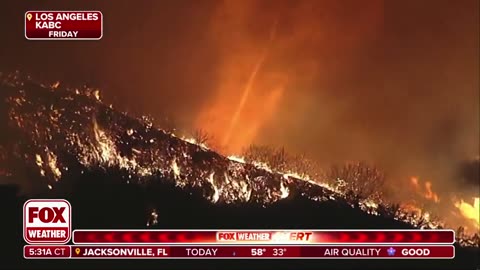 A "firenado" was captured by Fox 11 forming in the LA Palisades Fire