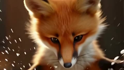 🦊 Adorable Fox Eating Ice Cream 🍦 | Cute Tiny Fox Fun & Funny Animal Video