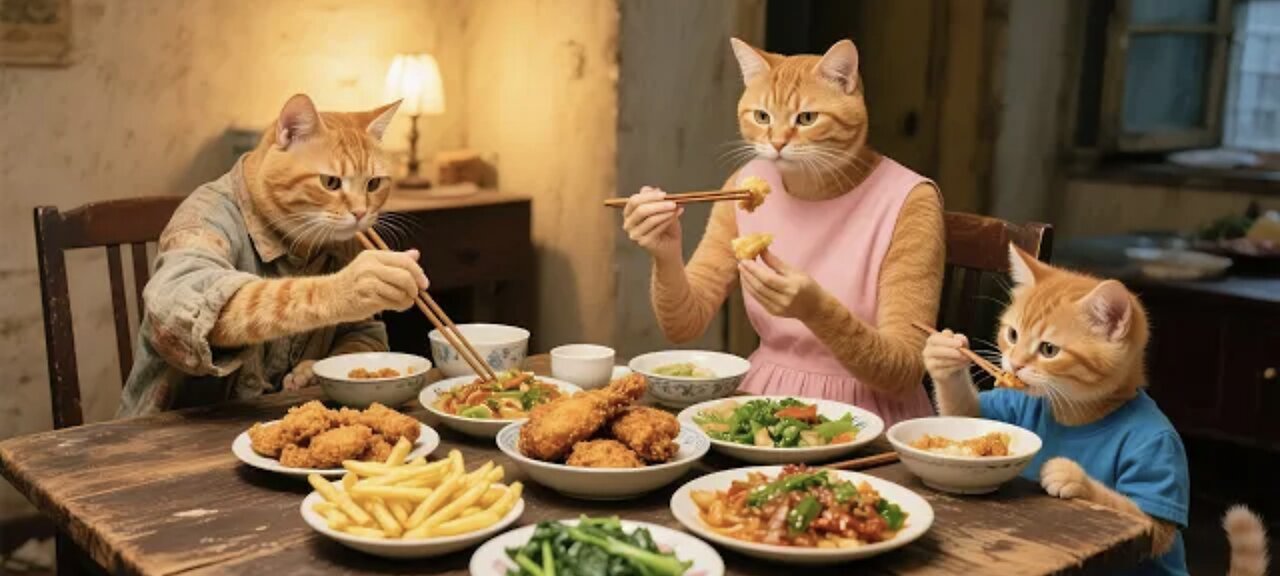 Papa Cat Works Tirelessly to Support Family - All His Hard Work Makes His Kittens' Smiles Worth lt!