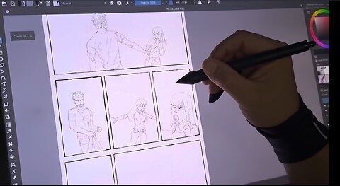 Drawing A Comic Page - Part 1: Lineart Of Characters (Timelapse)