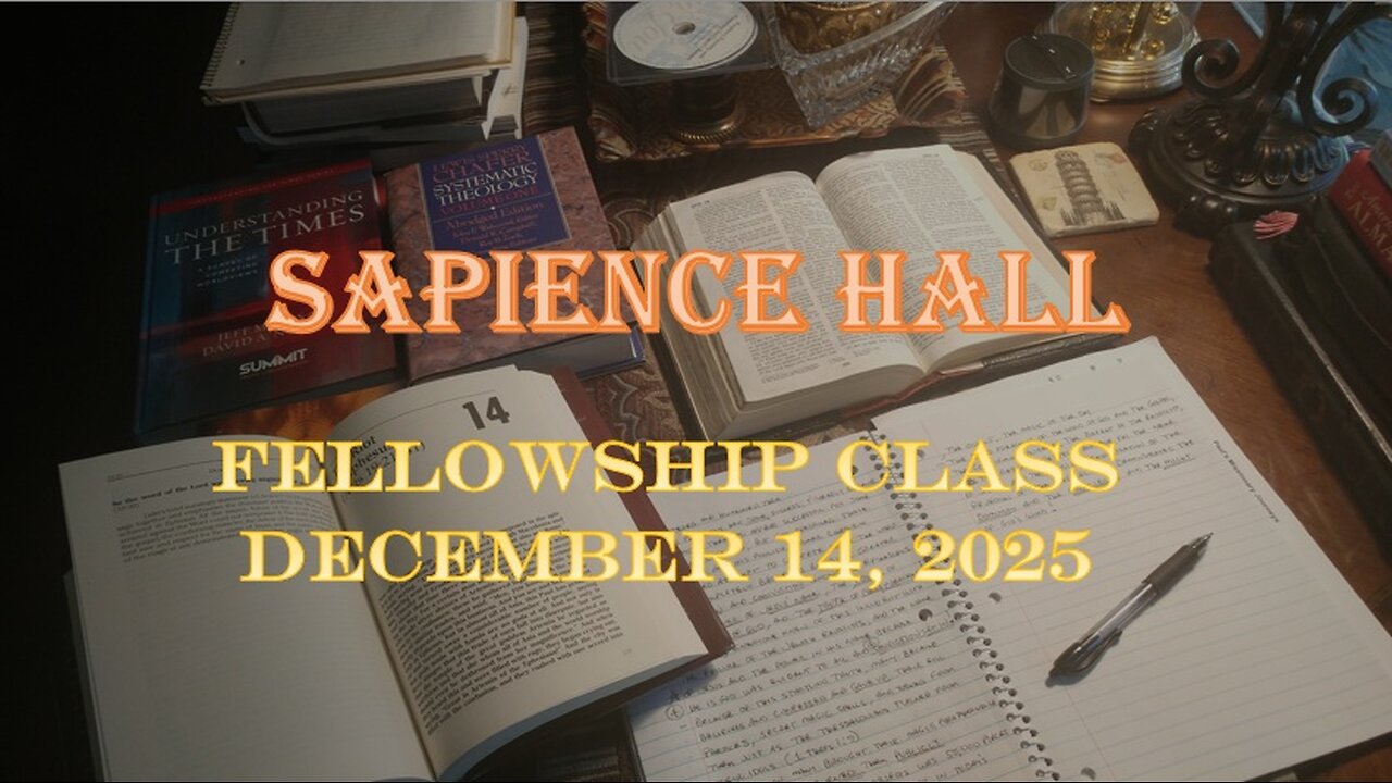 Sapience Hall Fellowship Class December 14, 2025 Zechariah Chapter 10 Dr. R.G. Ford