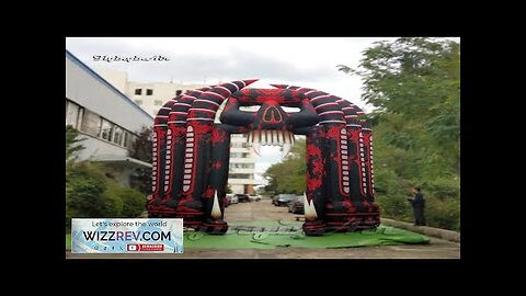 Outdoor Gate Halloween Decorations Bloody Inflatable Devil Skull Arch 6m/8m Red Blow Review