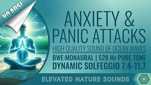 Sound of Ocean Waves for Managing Anxiety and Panic Attacks Monaural BWE 528Hz NO ADS